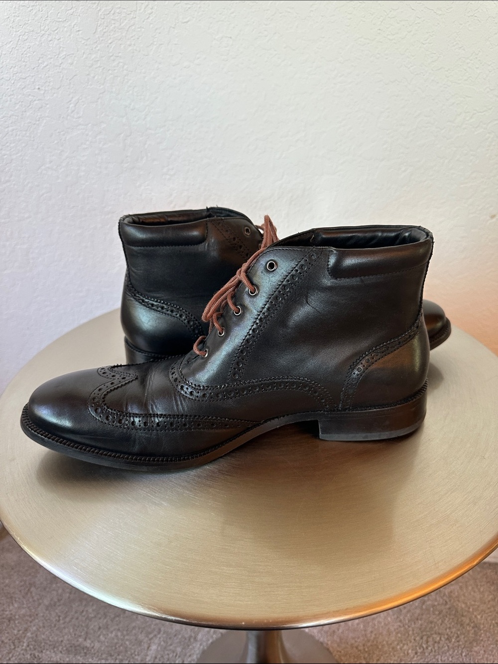 Cole Haan Men's Black Leather Wingtip Chukka Boots Sz 11 - Picture 6 of 8